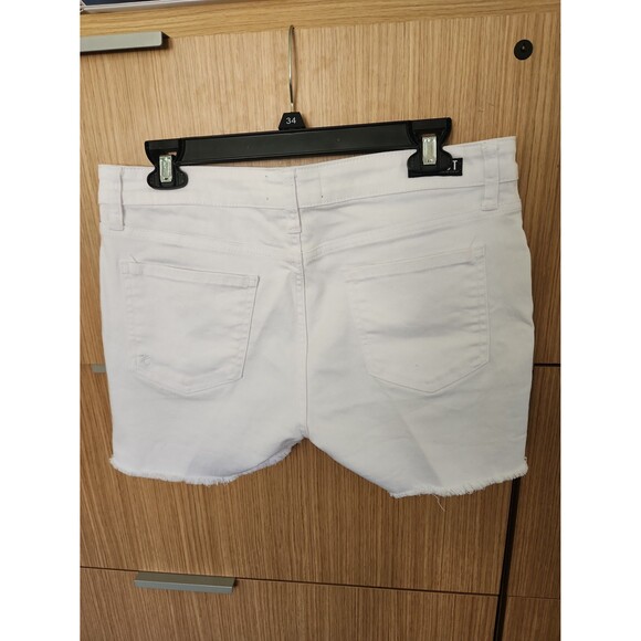 Kut From the Kloth Women's White Denim Shorts w/ Raw Hem Size 8 - Picture 5 of 7